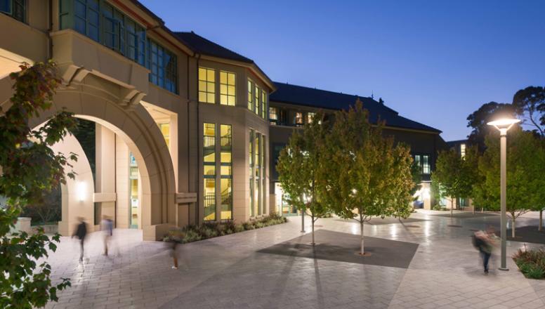 Haas School of Business at night